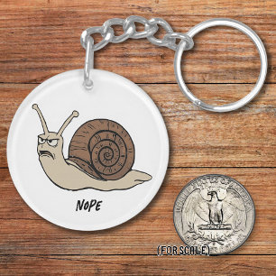 Angry Snail Drawing Sarcastic Phrase Bag Charm Keychain