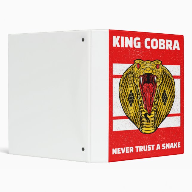 Angry Snake | Cobra Animal | Never Trust A Snake 3 Ring Binder (Background)