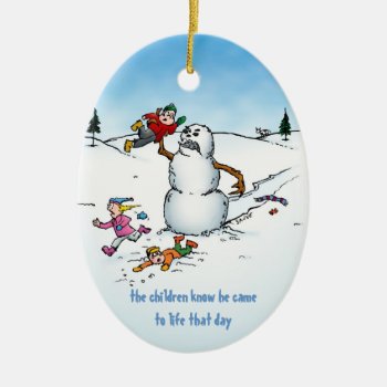 Angry Snowman Funny Holiday Ornament by BastardCard at Zazzle