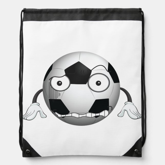 Angry Soccer Ball Drawstring Backpack (Front)