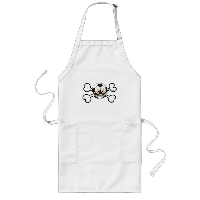 Angry soccer ball Skull and Crossbones Apron