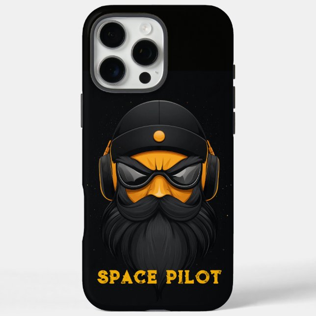 Angry Space Pilot Black Case-Mate iPhone Case (Back)