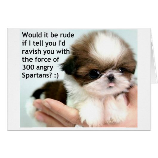 Angry Spartan Puppy Cards (Front Horizontal)