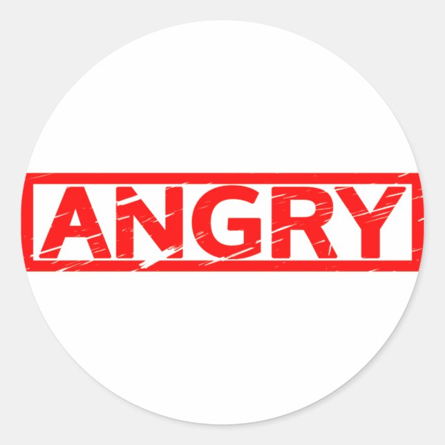 Angry Stamp Classic Round Sticker (Front)