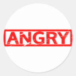 Angry Stamp Classic Round Sticker