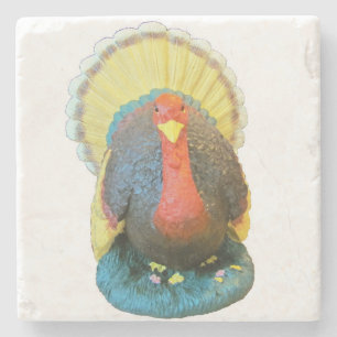 Angry Staring Turkey Stone Coaster