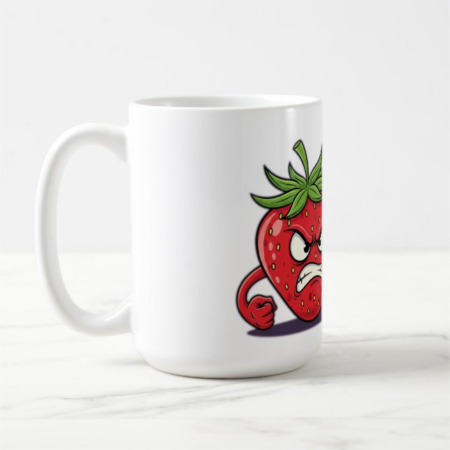 Angry Strawberry – "Too Sweet to Deal with This" Coffee Mug (Left)
