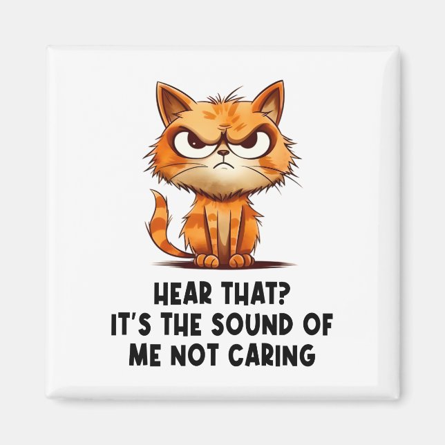 Angry Stressed Cat Funny Stress Meme For Cat Lover Magnet (Front)