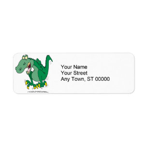 angry t-rex dino tantrum label