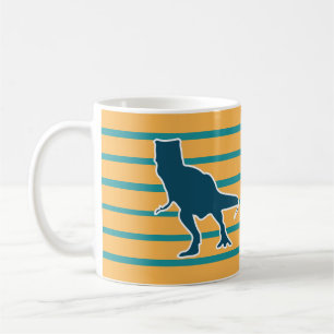 Angry T-rex dinosaur yellow and blue Coffee Mug