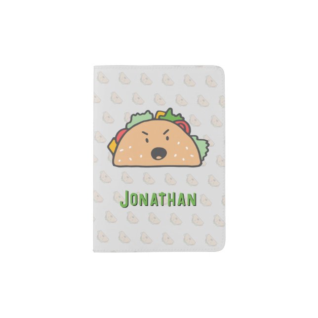 Angry Tacos Personalized  Passport Holder (Front)