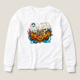 Angry Takoyaki Monster Japanese Street Food Art Tri-Blend Shirts