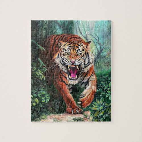 Angry Tiger in the Jungle Jigsaw Puzzle