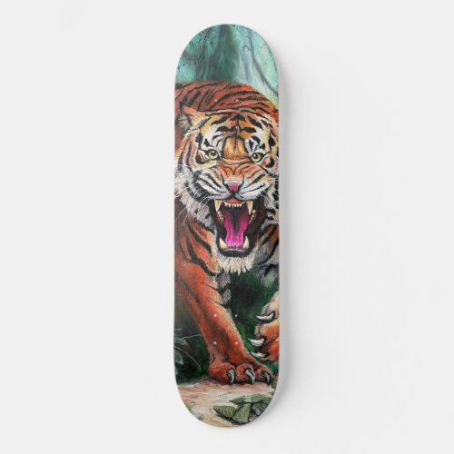Angry Tiger in the Jungle Skateboard