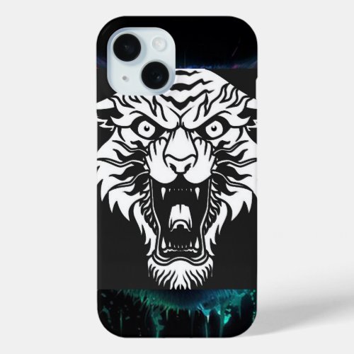 Angry Tiger Logo iPhone 15 Case by Case_Mate