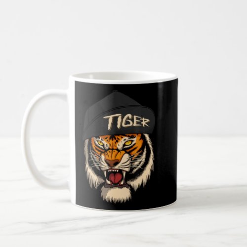 Angry Tiger Wearing Cool Hat The Tiger Wild Cat An Coffee Mug