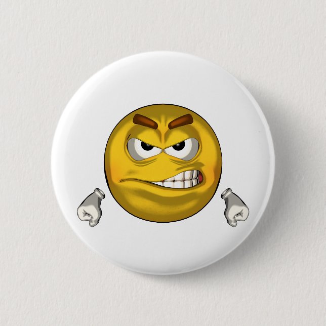 Angry - toon pinback button (Front)