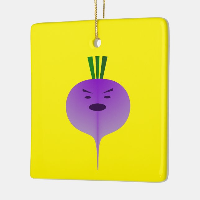 Angry Turnip by Kenneth Yoncich Ceramic Ornament (Left)