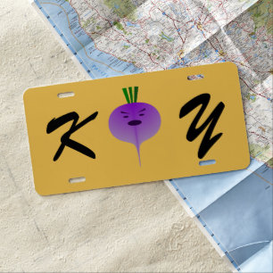 Angry Turnip by Kenneth Yoncich License Plate