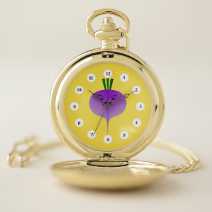Angry Turnip (Classic Face) by Kenneth Yoncich Pocket Watch