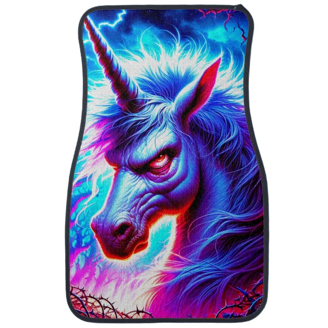Angry Unicorn Car Floor Mat (Front)