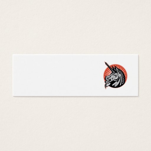 Customizable Angry Unicorn Head Retro Woodcut Business Cards