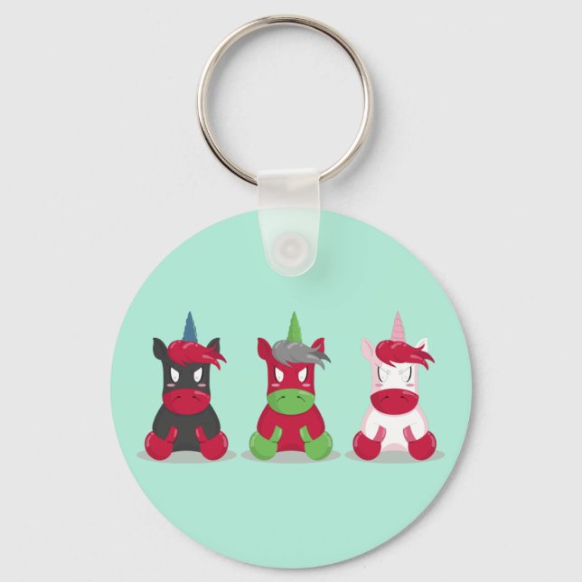 Angry Unicorns Keychain (Front)