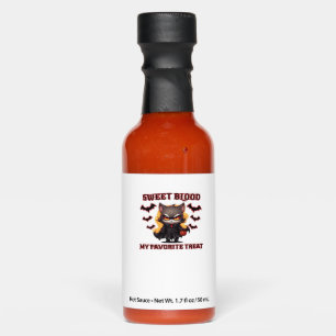 Angry Vampire Cat Craves Sweet Halloween Blood Ove Hot Sauces