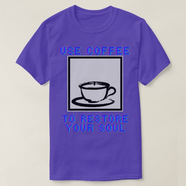 Angry Video Game Nerd AVGN Use Coffee to restore y T-Shirt (Design Front)
