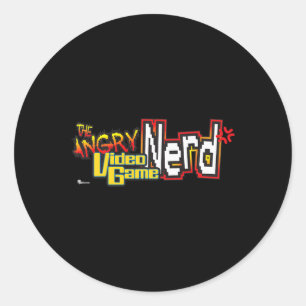 Angry Video Game Nerd Logo Premium Classic Round Sticker