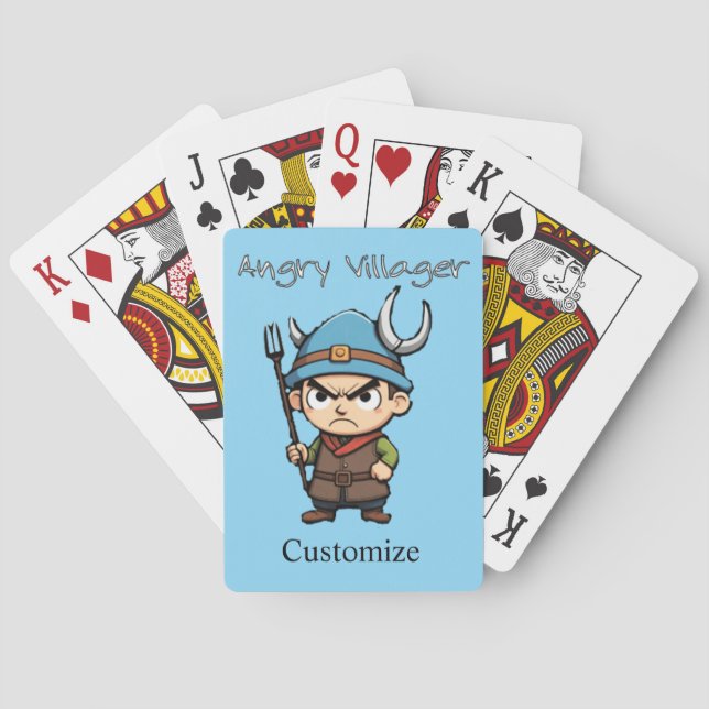 Angry Villager Pitchfork Thunder_Cove Poker Cards (Back)