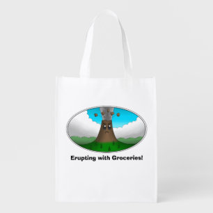 Angry Volcano- Erupting with Groceries! Grocery Bag