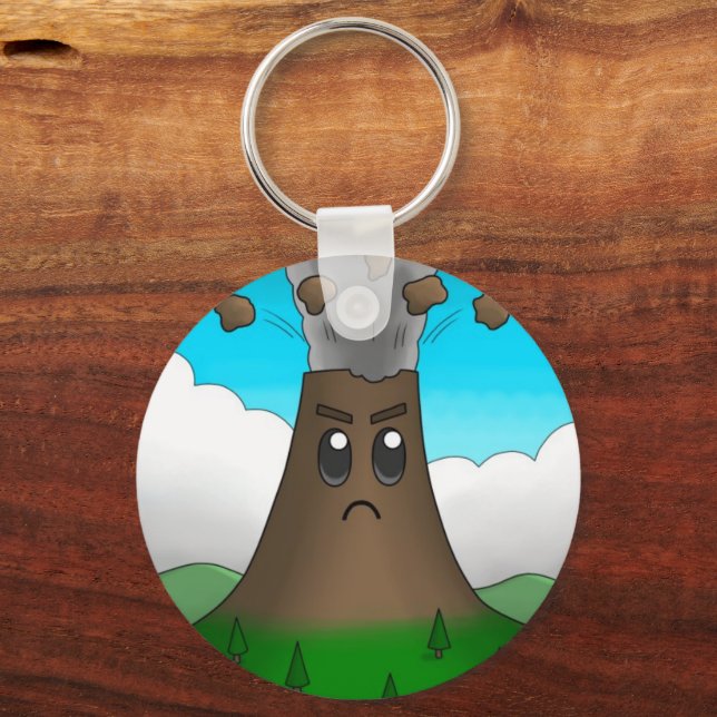 Angry Volcano Keychain (Front)