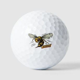 Angry Wasp BZZZT Comic Book Art Golf Balls