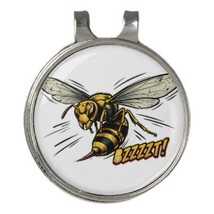 Angry Wasp BZZZT Comic Book Art Golf Hat Clip