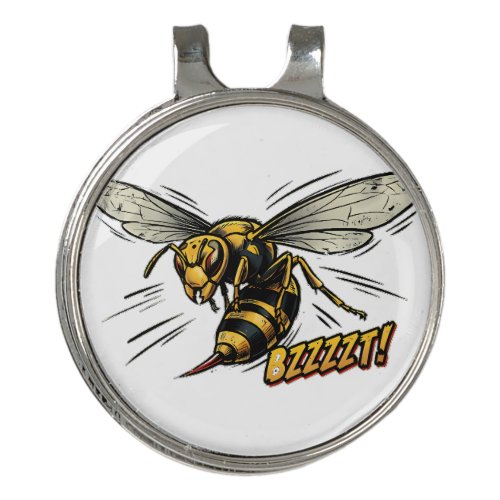 Angry Wasp BZZZT Comic Book Art Golf Hat Clip