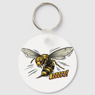 Angry Wasp BZZZT Comic Book Art Keychain