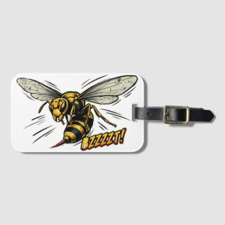Angry Wasp BZZZT Comic Book Art Luggage Tag