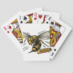 Angry Wasp BZZZT Comic Book Art Poker Cards