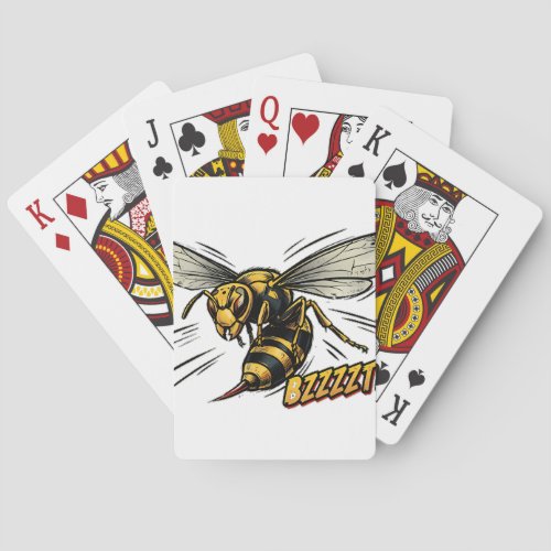 Angry Wasp BZZZT Comic Book Art Poker Cards