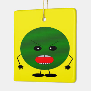 Angry Watermelon by Kenneth Yoncich Ceramic Ornament