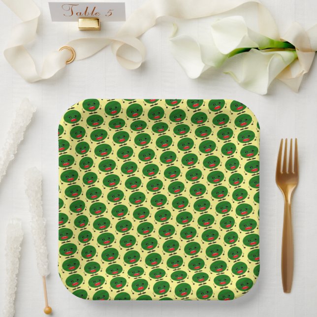 Angry Watermelon by Kenneth Yoncich Paper Plates (Wedding)
