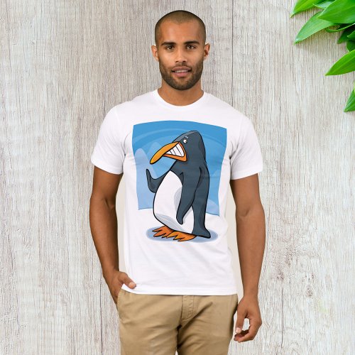 Angry Waving Penguin Mens T_Shirt