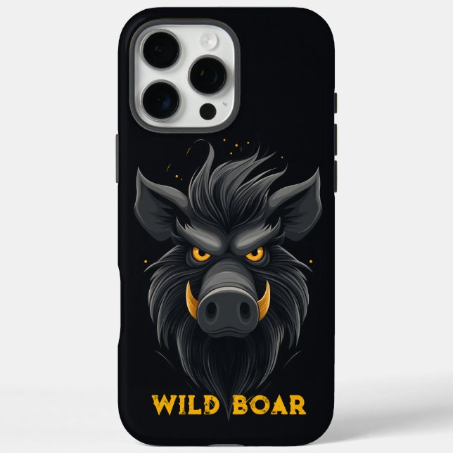 Angry Wild Boar Black Case-Mate iPhone Case (Back)