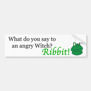Angry Witch bumpersticker Bumper Sticker