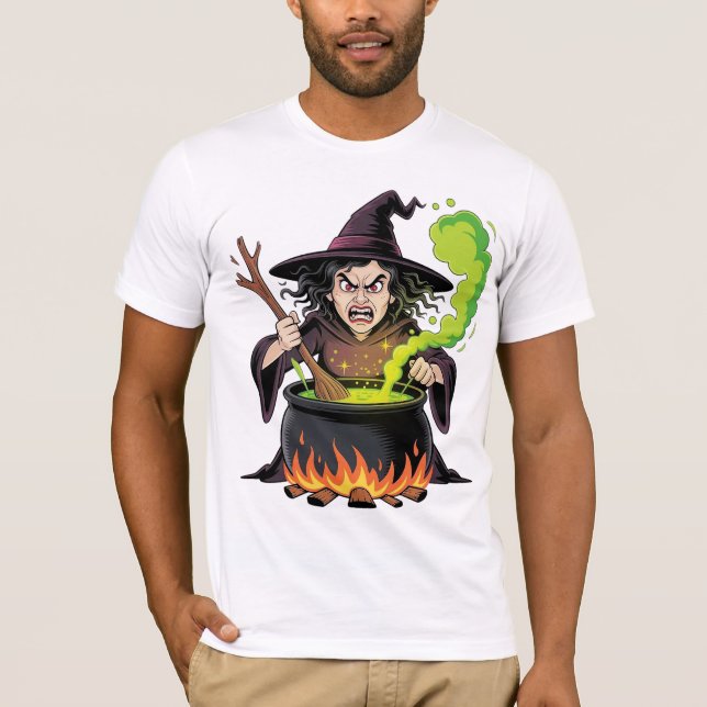 Angry Witch Halloween T-Shirt (Front)