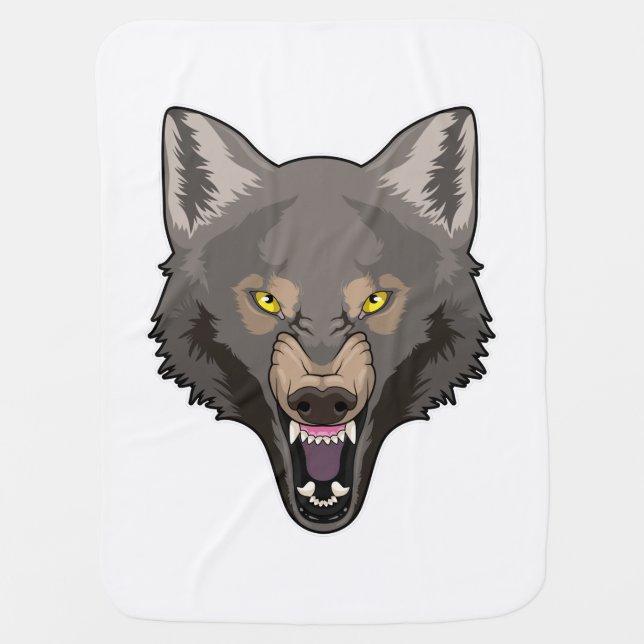 Angry Wolf Baby Blanket (Front)