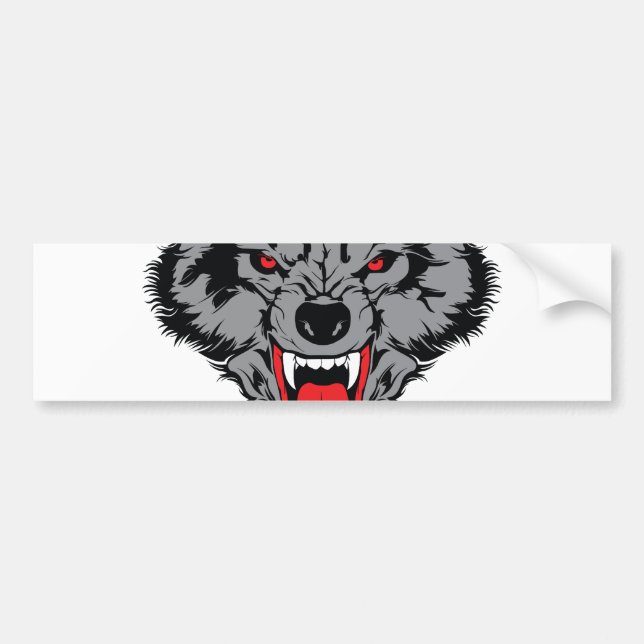 Angry Wolf Bumper Sticker