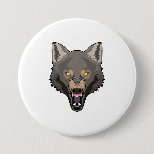 Angry Wolf Button (Front)