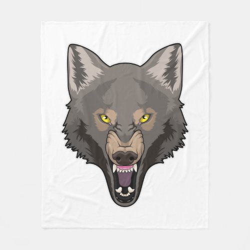 Angry Wolf Fleece Blanket
